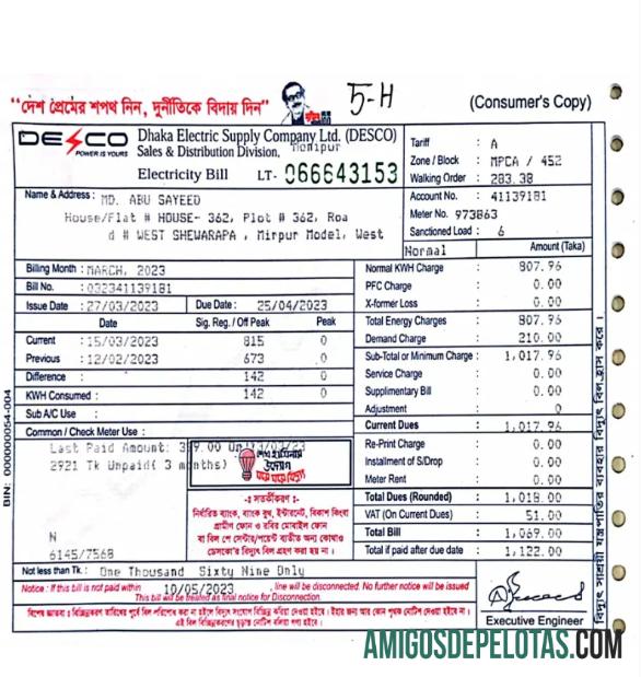 realista Modelo Word e PDF de conta de serviços públicos INDIA DECO